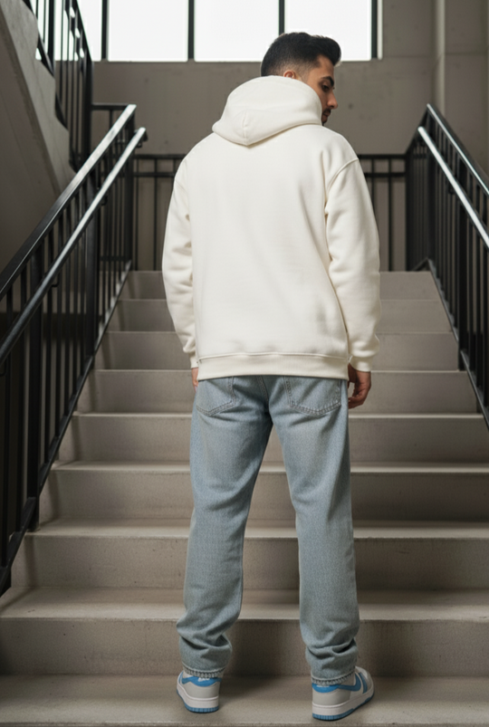 Box-Pocket Off-White Hoodie